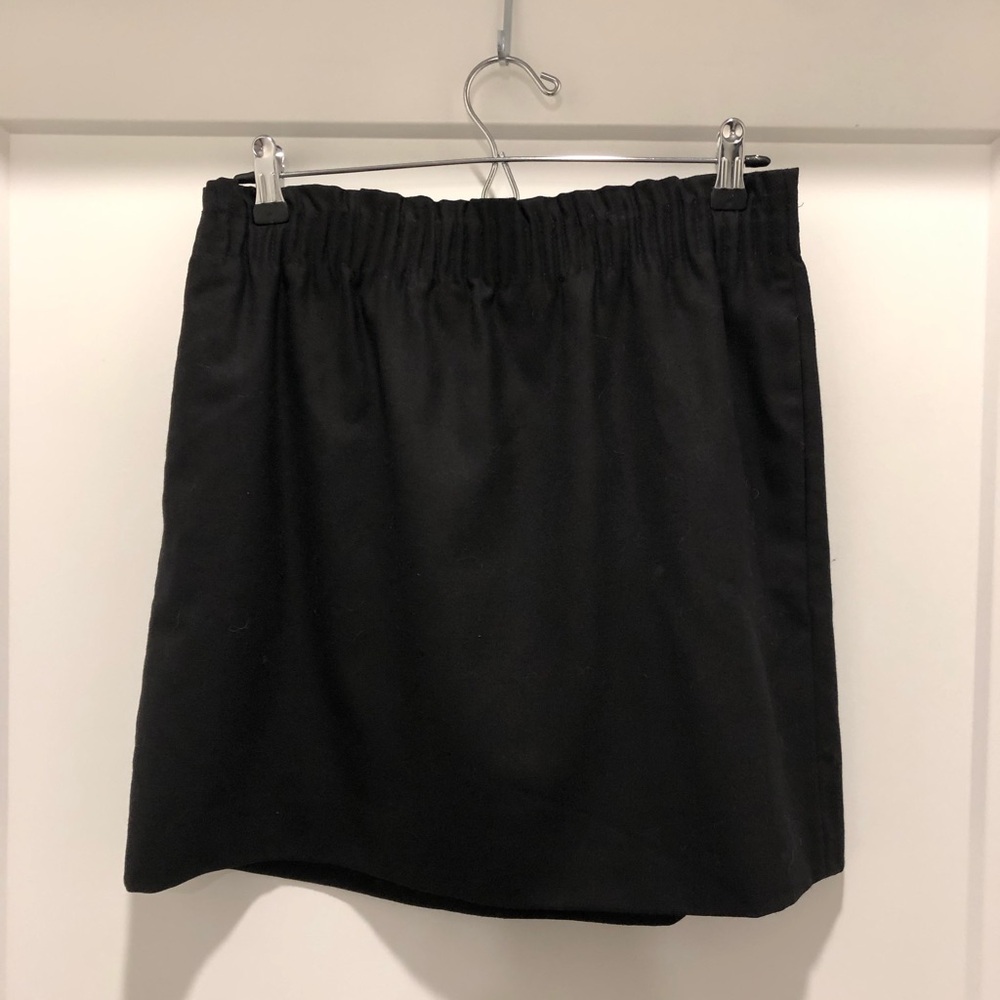 J. Crew Black Smocked Mini Skirt for Work